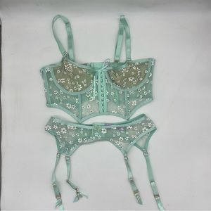 Savage x Fenty Daisy Corset Bra Garter Belt Set Lingerie 1X
